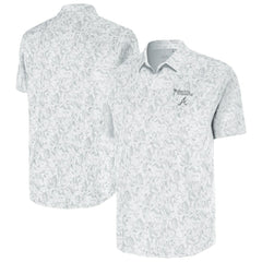 Atlanta Braves Antigua Palm Tree Spring Training Lush Button-Up Shirt White