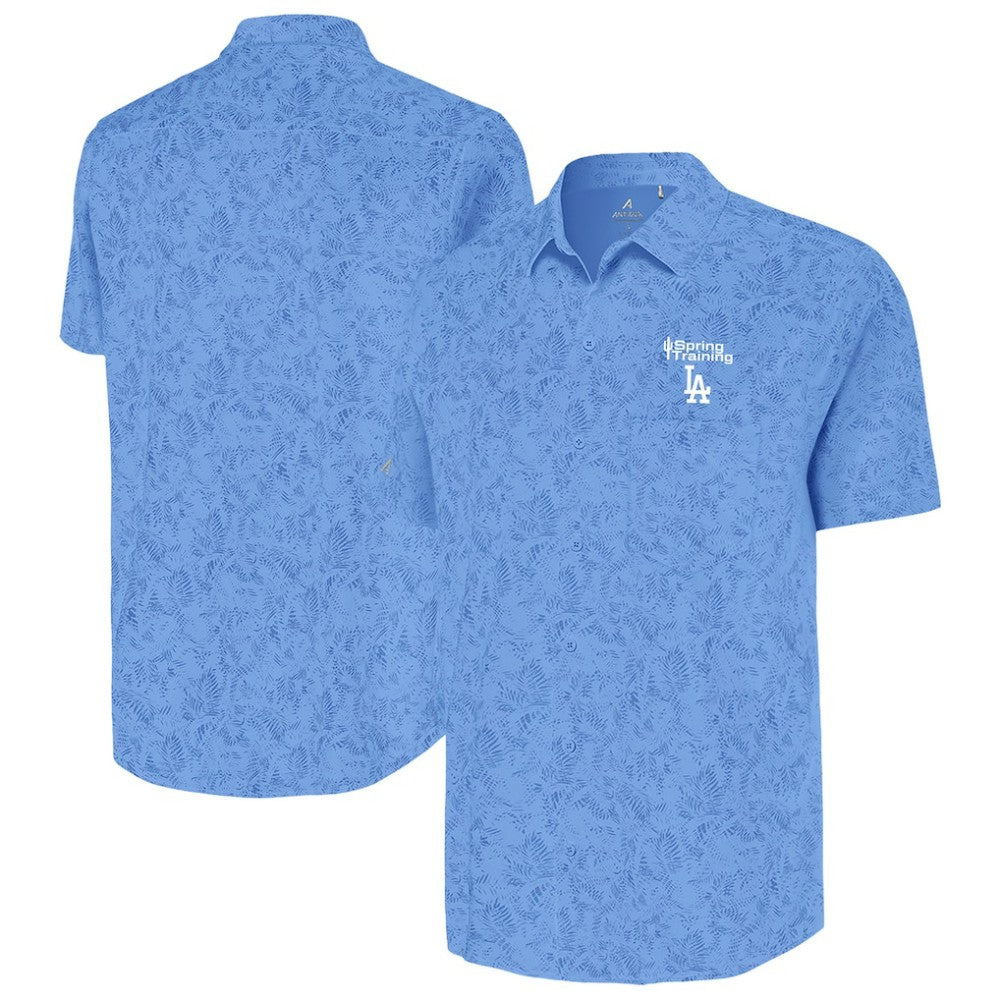 Los Angeles Dodgers Antigua Cactus Spring Training Lush Button-Up Shirt Powder Blue
