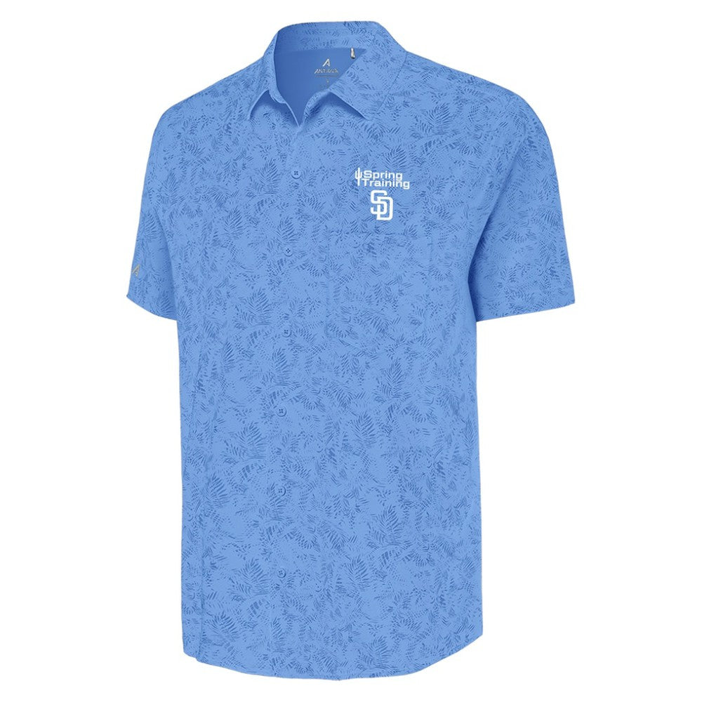 San Diego Padres Antigua Cactus Spring Training Lush Button-Up Shirt Powder Blue