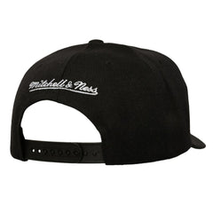 Chicago Blackhawks Mitchell & Ness Busted Logo Wordmark Wrap Around Pro Pinch Adjustable Hat Black