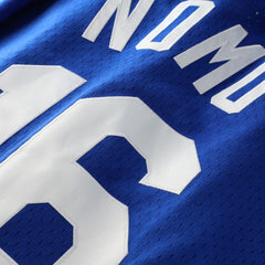 Hideo Nomo Los Angeles Dodgers Cooperstown Collection Mesh Batting Practice Button-Up Jersey Royal | Mitchell & Ness