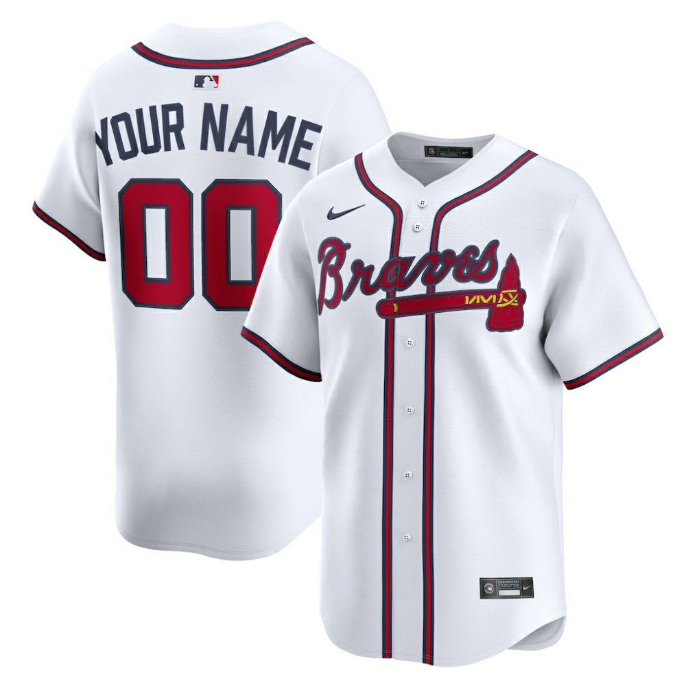 Atlanta Braves Home Limited Custom Jersey White | Nike