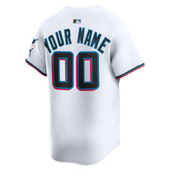Miami Marlins Home Limited Custom Jersey White | Nike