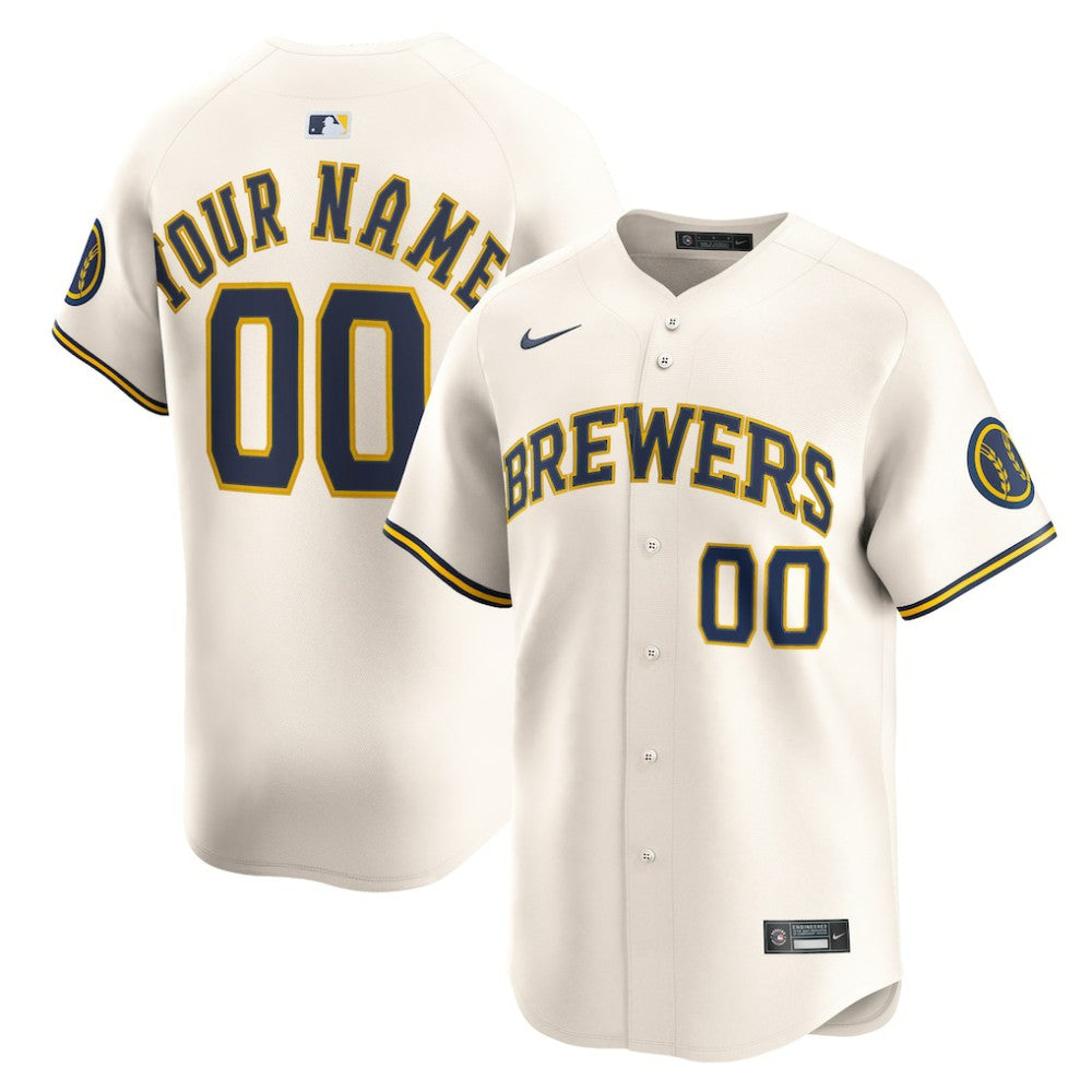 Milwaukee Brewers Home Limited Custom Jersey Cream | Nike