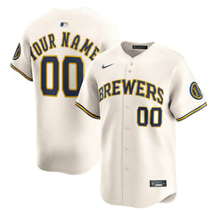 Milwaukee Brewers Home Limited Custom Jersey Cream | Nike