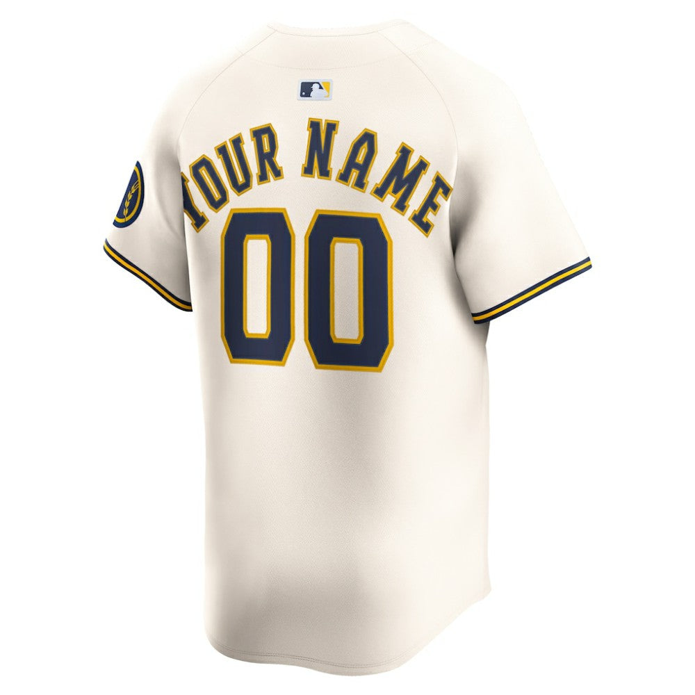 Milwaukee Brewers Home Limited Custom Jersey Cream | Nike
