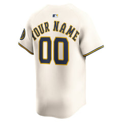 Milwaukee Brewers Home Limited Custom Jersey Cream | Nike