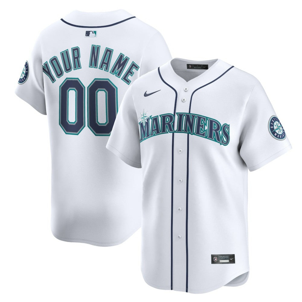 Seattle Mariners Home Limited Custom Jersey White | Nike