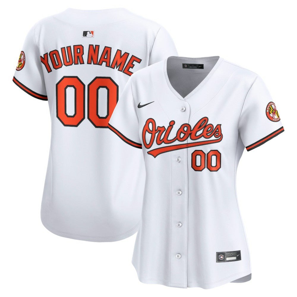 Baltimore Orioles Women's Home Limited Custom Jersey White | Nike
