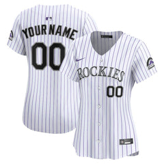 Colorado Rockies Women's Home Limited Custom Jersey White | Nike