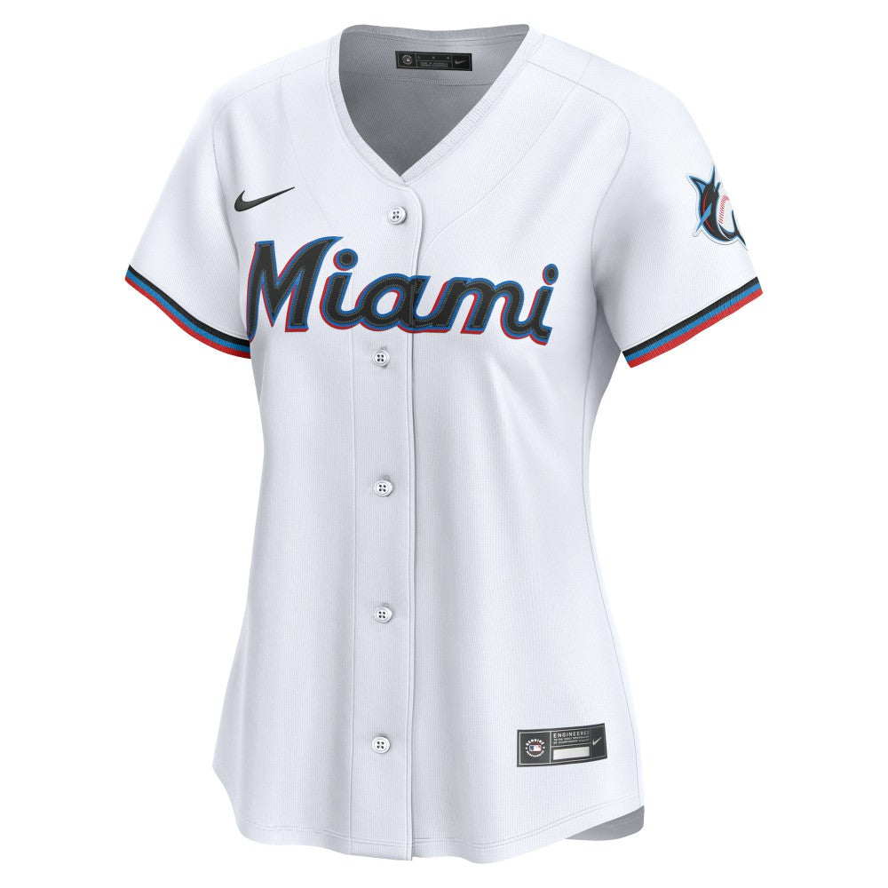 Miami Marlins Women's Home Limited Custom Jersey White | Nike