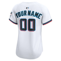 Miami Marlins Women's Home Limited Custom Jersey White | Nike