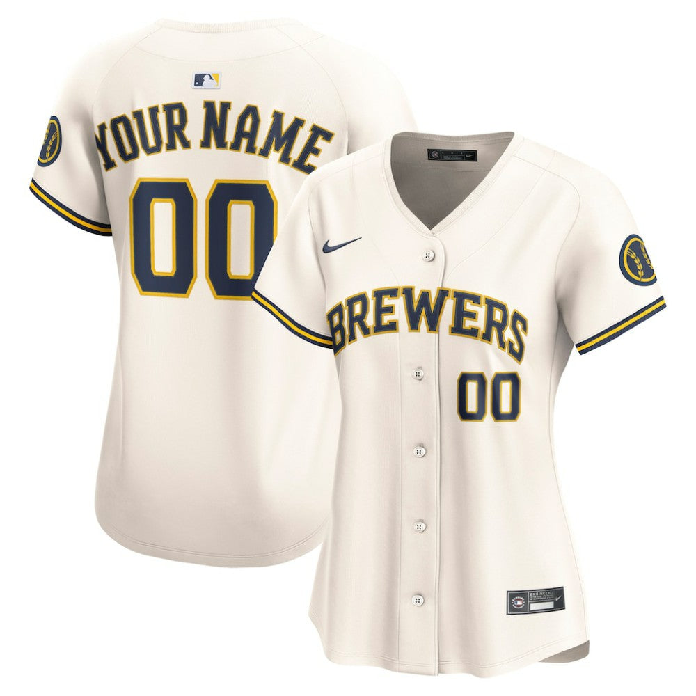 Milwaukee Brewers Women's Home Limited Custom Jersey Cream | Nike