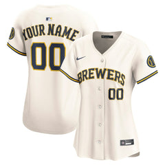 Milwaukee Brewers Women's Home Limited Custom Jersey Cream | Nike