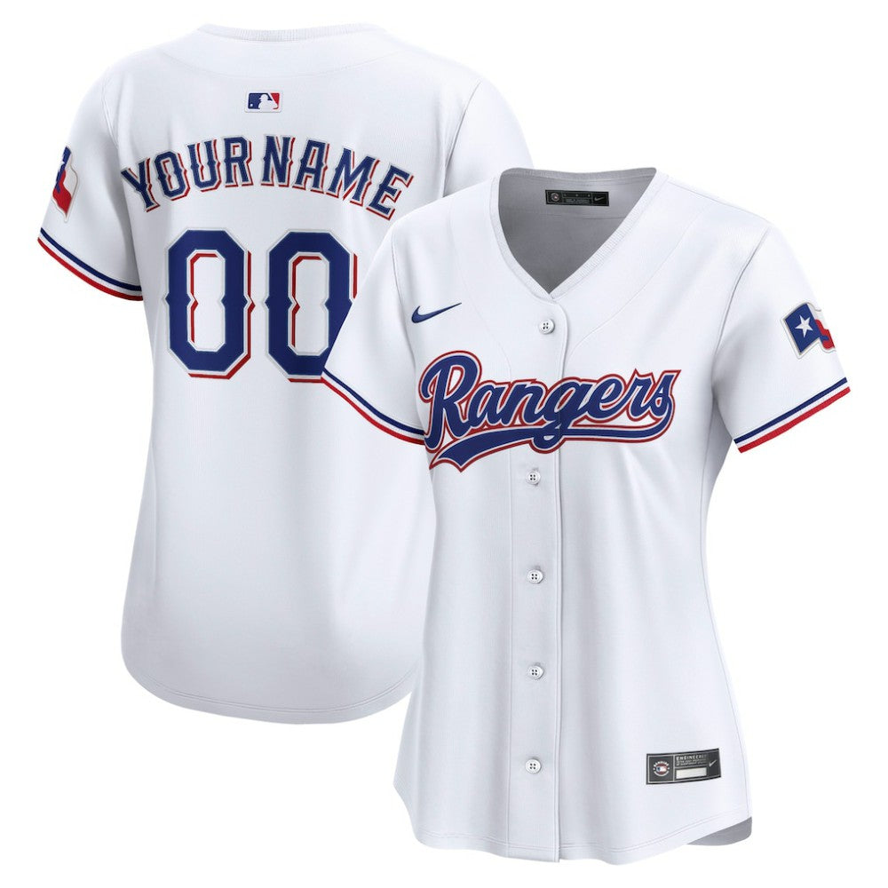Texas Rangers Women's Home Limited Custom Jersey White | Nike