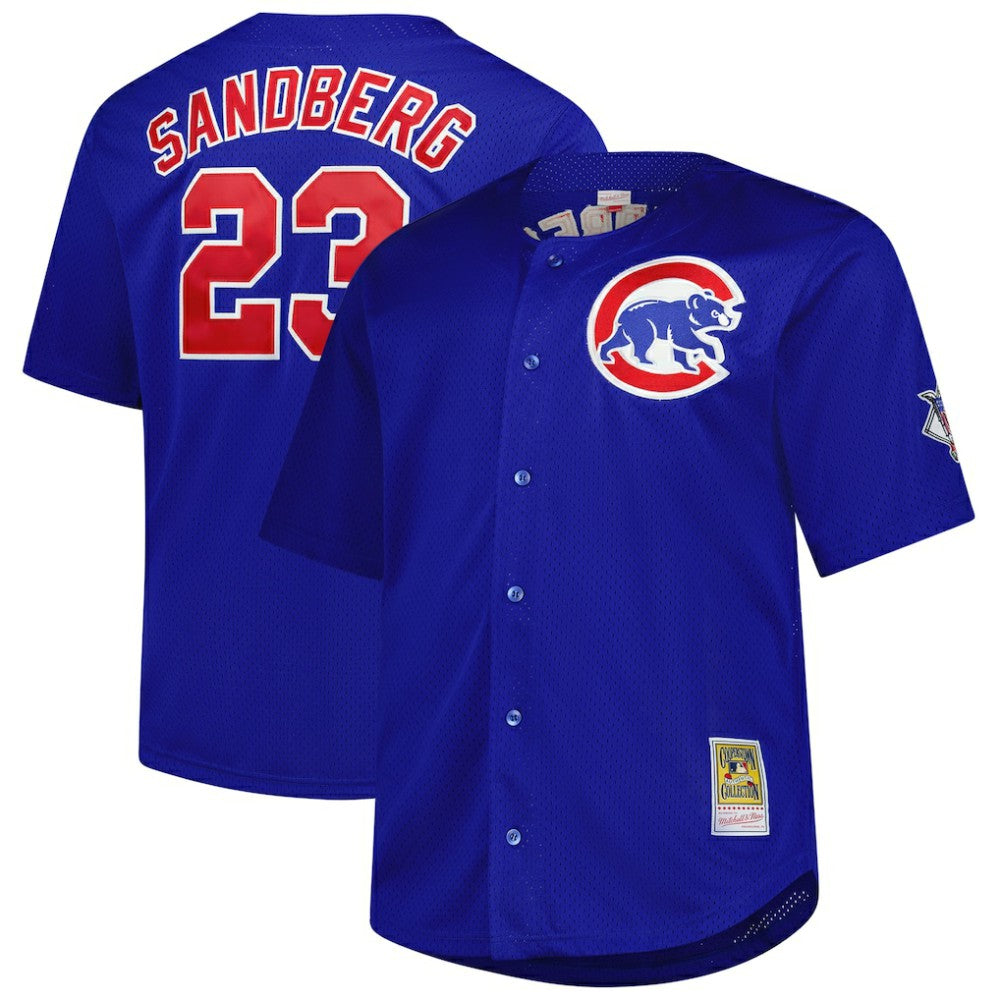 Ryne Sandberg Chicago Cubs Big & Tall Cooperstown Mesh Batting Practice Jersey Royal | Mitchell & Ness