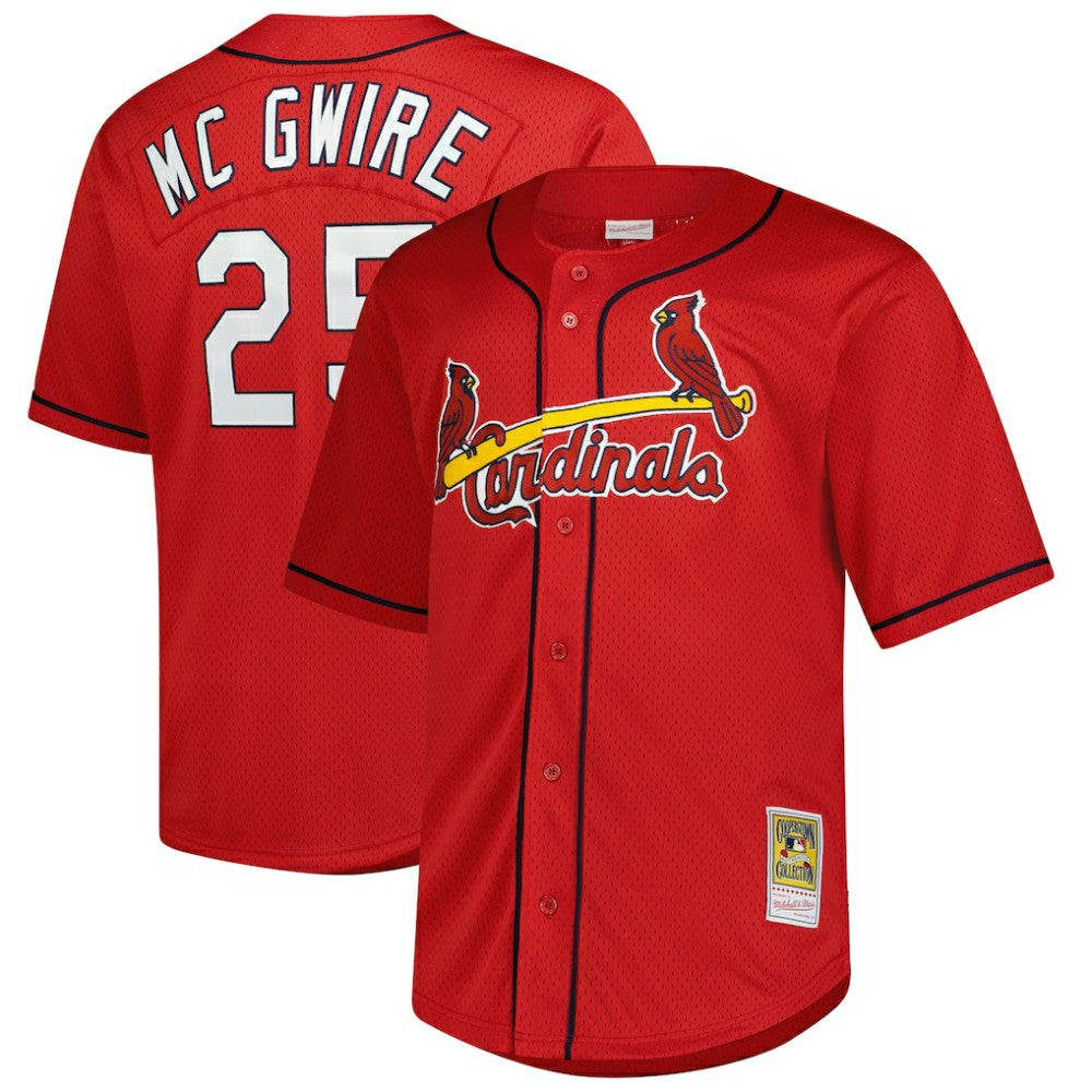 Mark McGwire St. Louis Cardinals Big & Tall Cooperstown Mesh Batting Practice Jersey Red | Mitchell & Ness
