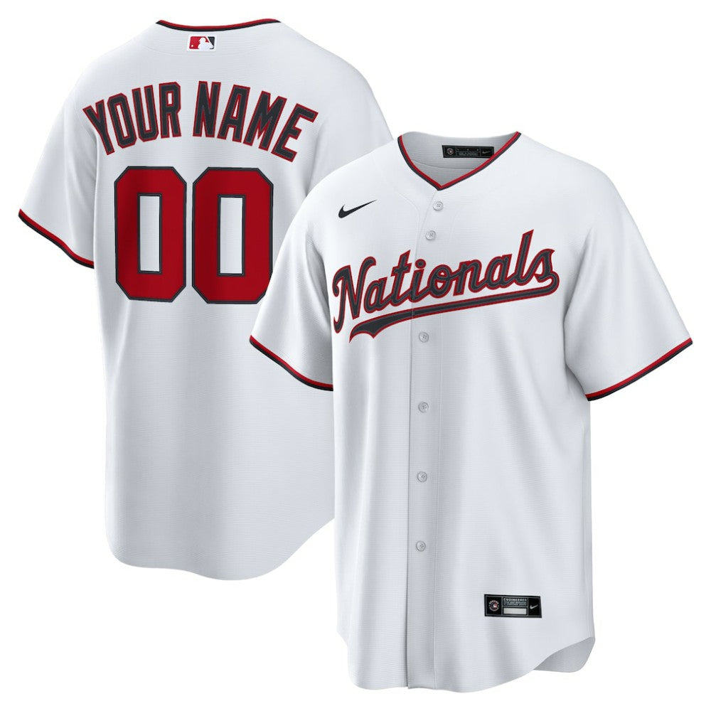 Washington Nationals Home Custom Replica Jersey - White