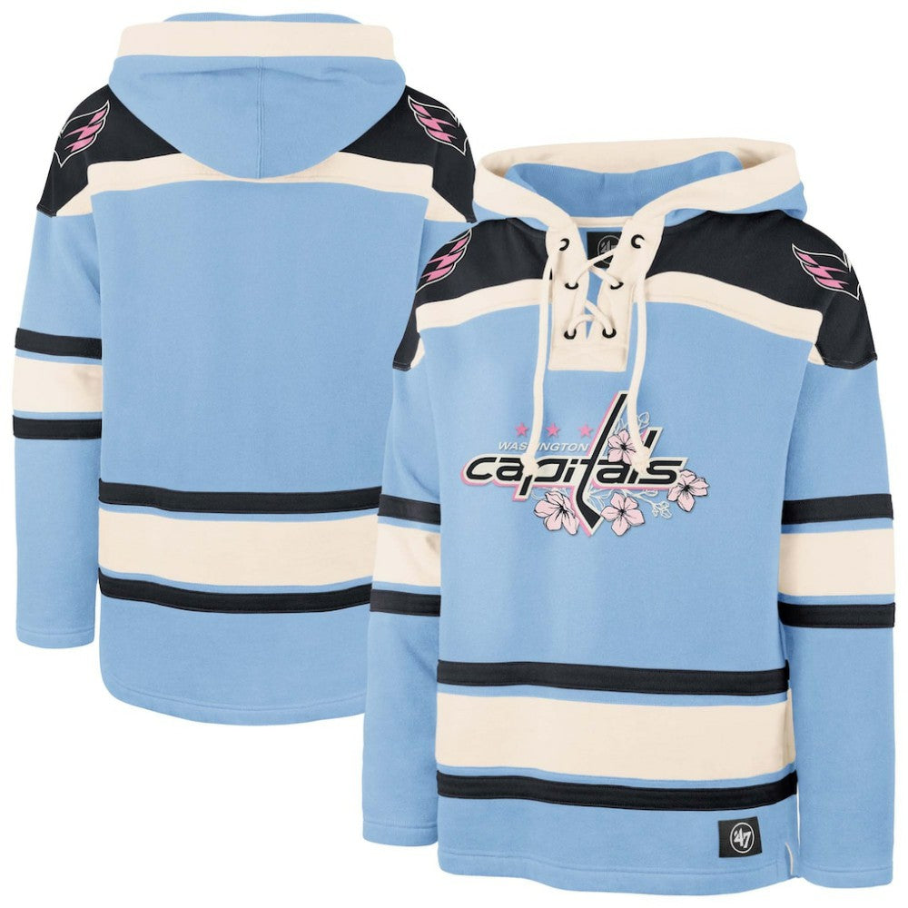 Washington Capitals '47 Cherry Blossom Lacer Pullover Hoodie Light Blue