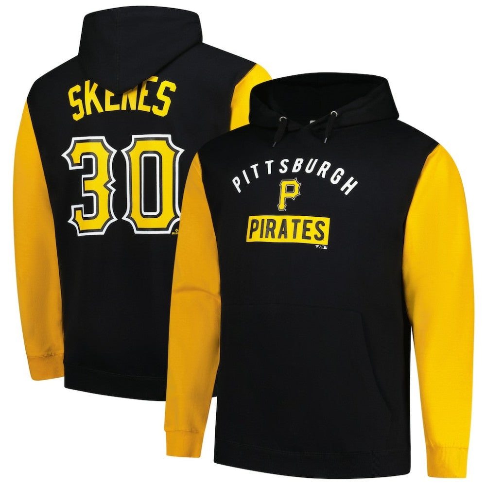 Paul Skenes Pittsburgh Pirates Profile Big & Tall Fleece Pullover Hoodie Black