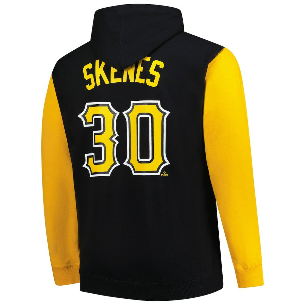 Paul Skenes Pittsburgh Pirates Profile Big & Tall Fleece Pullover Hoodie Black