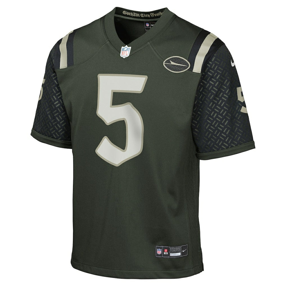 Garrett Wilson New York Jets Youth 2025 Rivalries Collection Game Jersey - Gotham Green