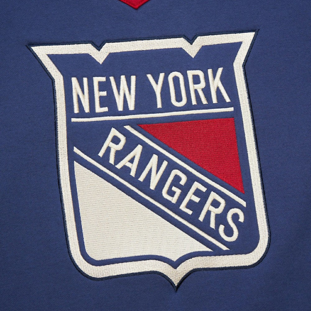 New York Rangers Mitchell & Ness Women's Heritage Lace-Up Pullover Sweatshirt Blue
