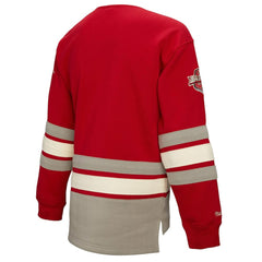 Detroit Red Wings Mitchell & Ness Women's Heritage Lace-Up Pullover Sweatshirt Red