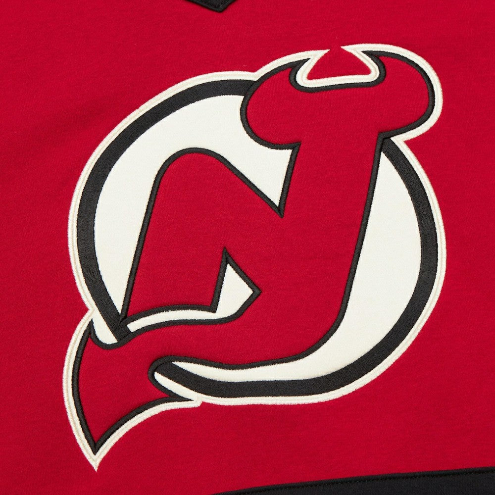 New Jersey Devils Mitchell & Ness Women's Heritage Lace-Up Pullover Sweatshirt Red