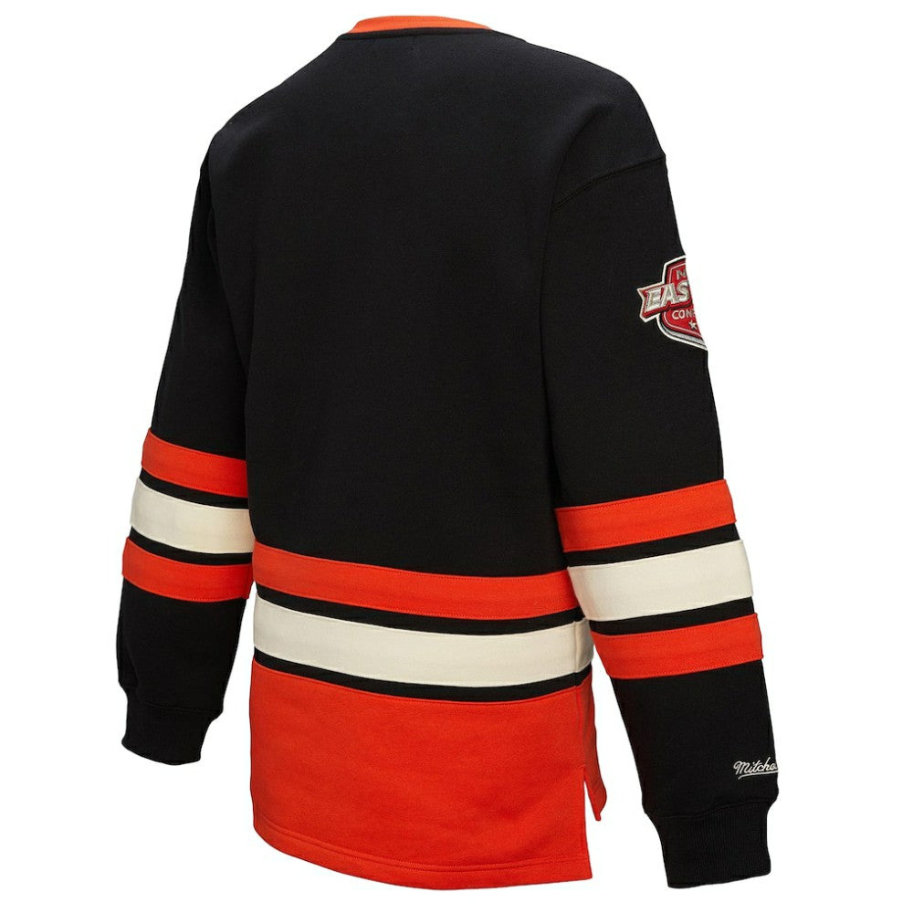 Philadelphia Flyers Mitchell & Ness Women's Heritage Lace-Up Pullover Sweatshirt Black