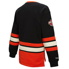 Philadelphia Flyers Mitchell & Ness Women's Heritage Lace-Up Pullover Sweatshirt Black