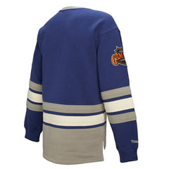 Toronto Maple Leafs Mitchell & Ness Women's Heritage Lace-Up Pullover Sweatshirt Blue
