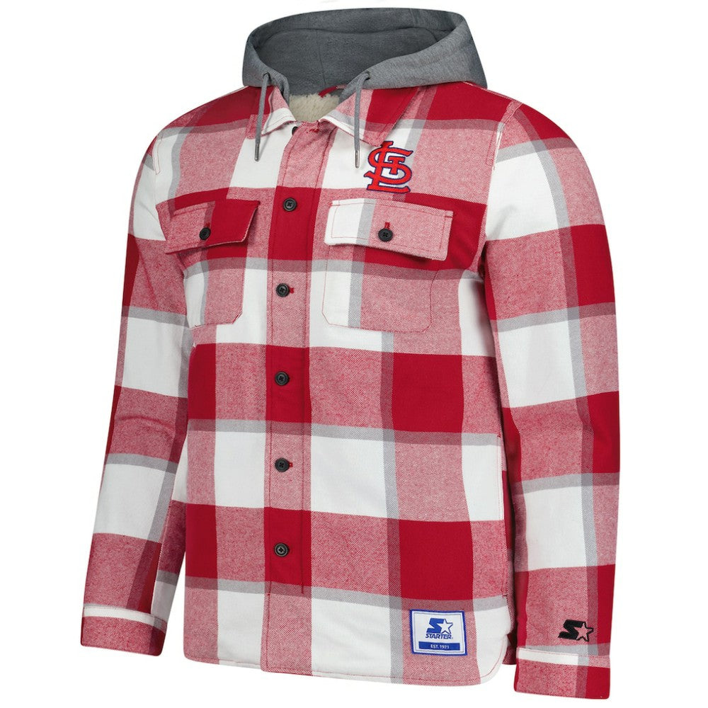St. Louis Cardinals Starter Sherpa Full-Zip Hoodie Jacket Red/White