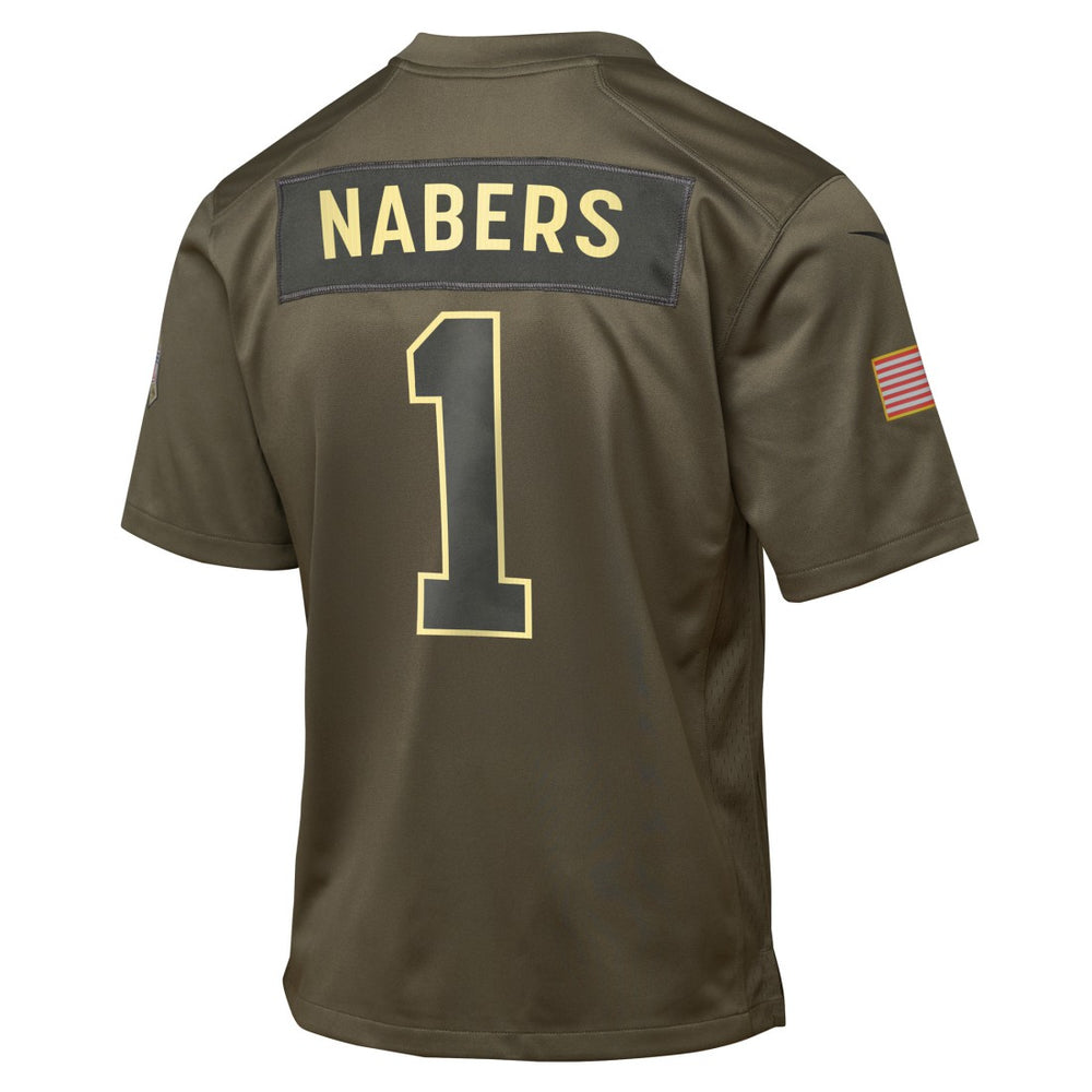 Malik Nabers New York Giants Youth 2025 Salute to Service Game Jersey - Olive