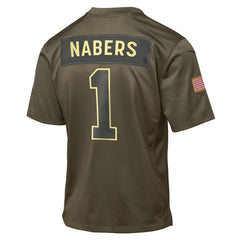 Malik Nabers New York Giants Youth 2025 Salute to Service Game Jersey - Olive