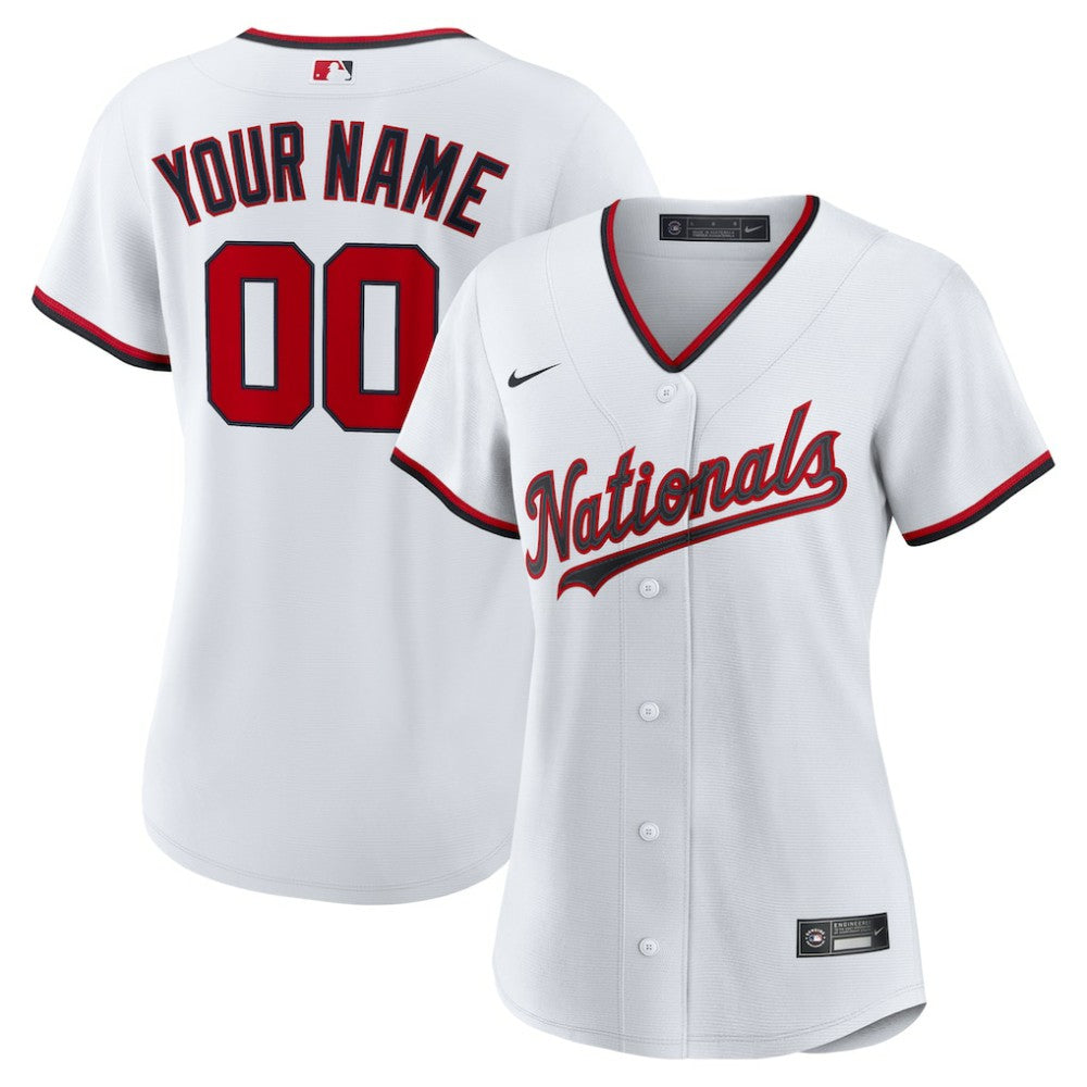 Washington Nationals Women's Home Custom Replica 2.0 Jersey - White