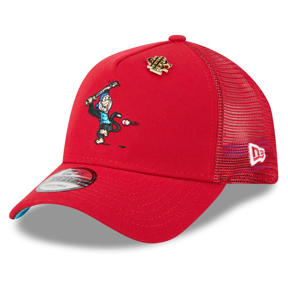 Los Angeles Angels 2025 Big League Chew A-Frame 9FORTY Adjustable Trucker Hat Red | New Era