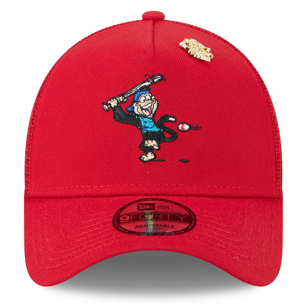 Los Angeles Angels 2025 Big League Chew A-Frame 9FORTY Adjustable Trucker Hat Red | New Era