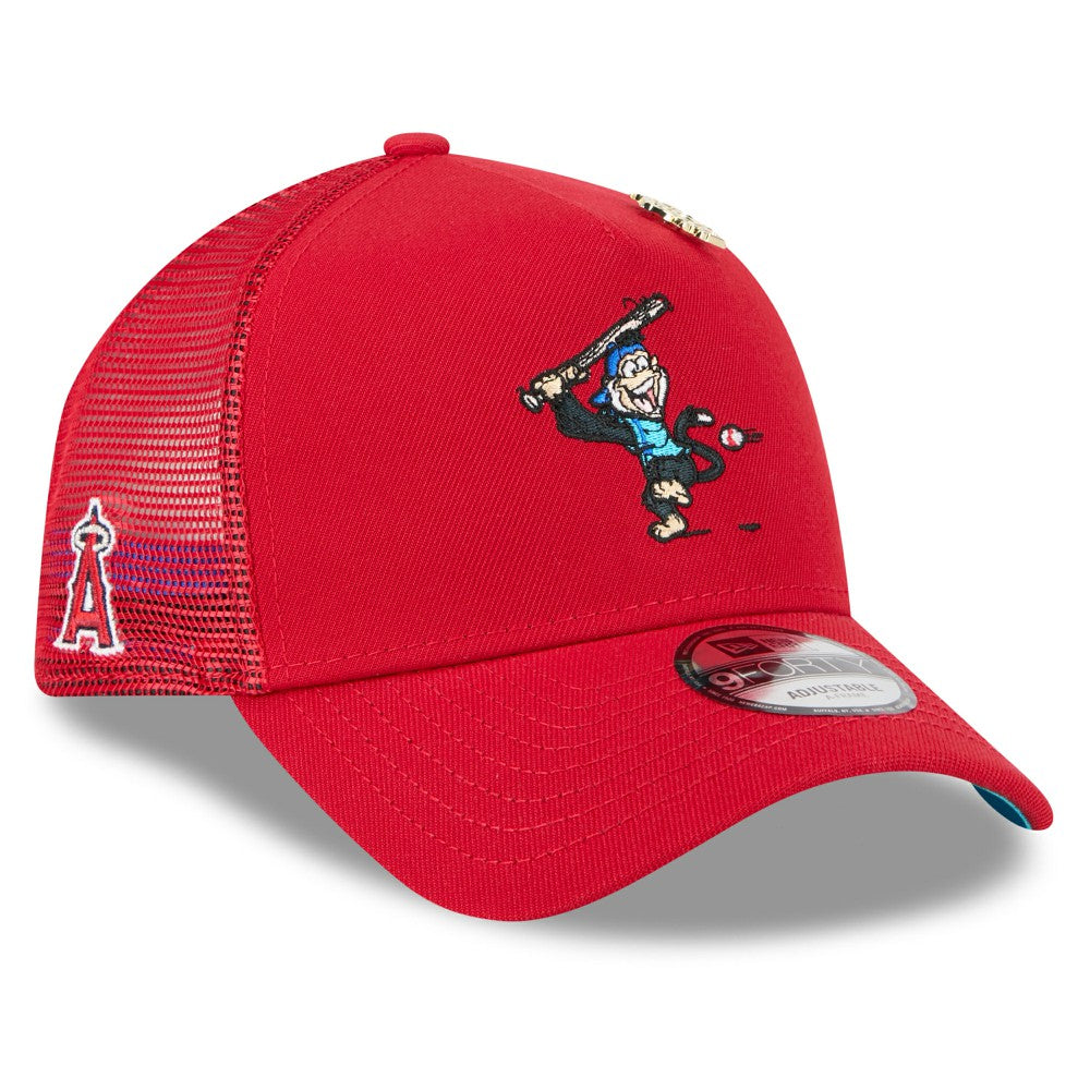 Los Angeles Angels 2025 Big League Chew A-Frame 9FORTY Adjustable Trucker Hat Red | New Era