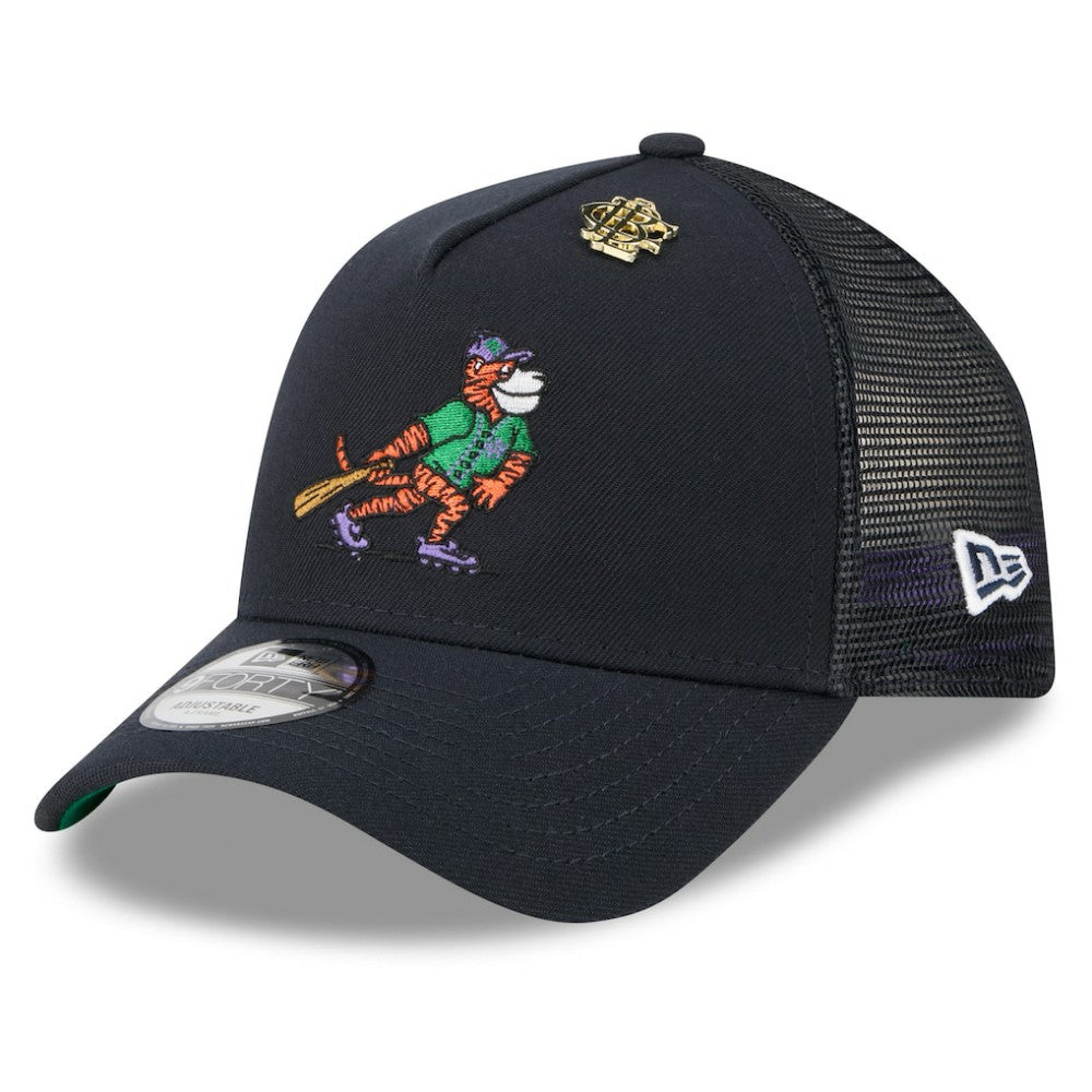Detroit Tigers 2025 Big League Chew A-Frame 9FORTY Adjustable Trucker Hat Navy | New Era