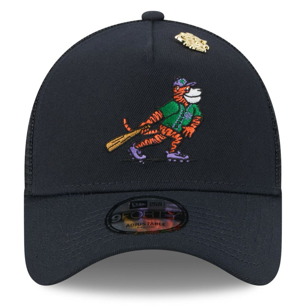 Detroit Tigers 2025 Big League Chew A-Frame 9FORTY Adjustable Trucker Hat Navy | New Era