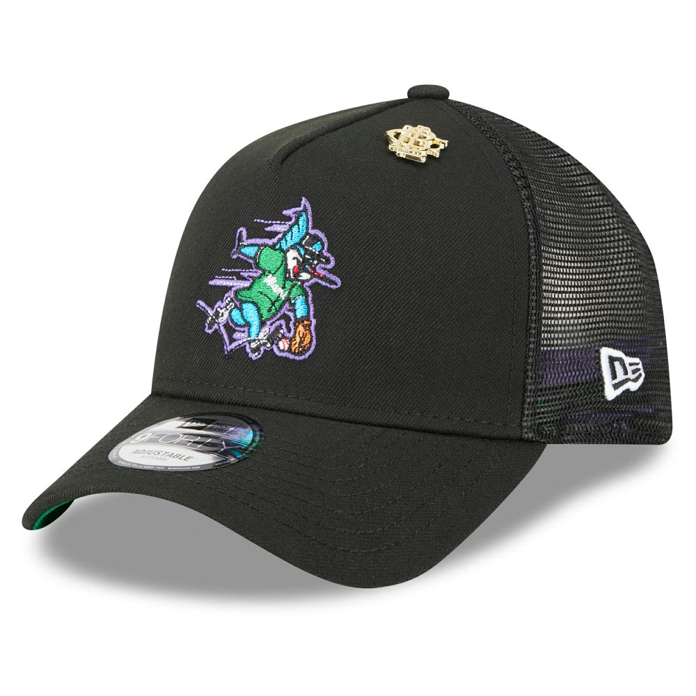Miami Marlins 2025 Big League Chew A-Frame 9FORTY Adjustable Trucker Hat Black | New Era