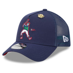 Milwaukee Brewers 2025 Big League Chew A-Frame 9FORTY Adjustable Trucker Hat Navy | New Era