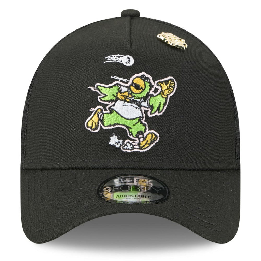 Pittsburgh Pirates 2025 Big League Chew A-Frame 9FORTY Adjustable Trucker Hat Black | New Era
