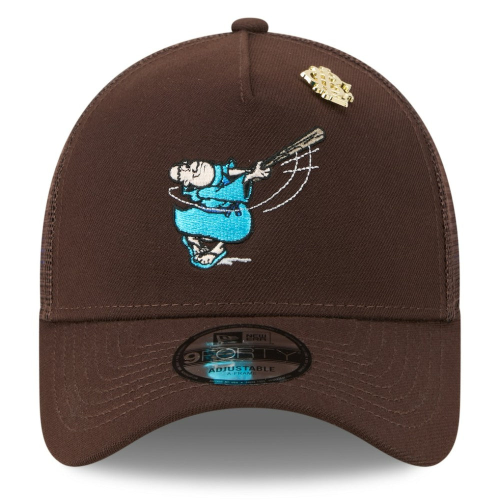 San Diego Padres 2025 Big League Chew A-Frame 9FORTY Adjustable Trucker Hat Brown | New Era