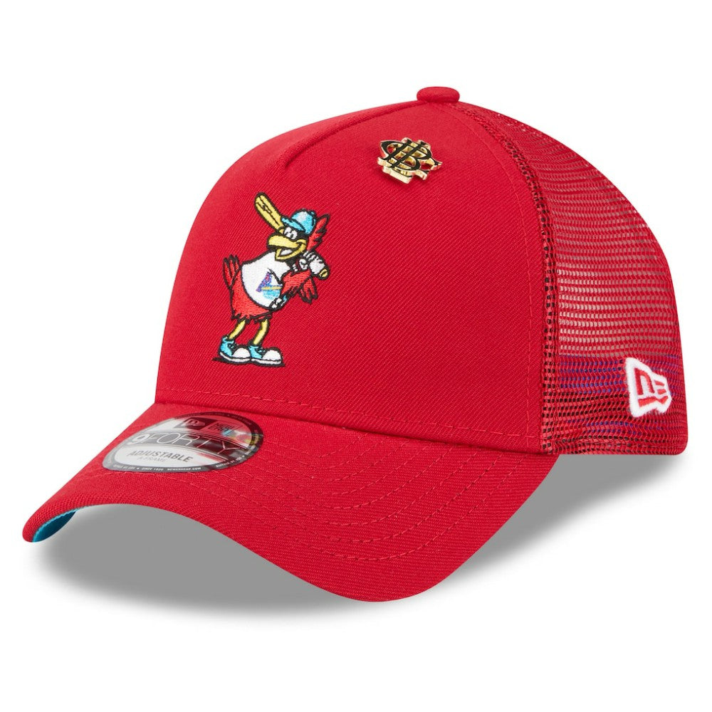 St. Louis Cardinals 2025 Big League Chew A-Frame 9FORTY Adjustable Trucker Hat Red | New Era