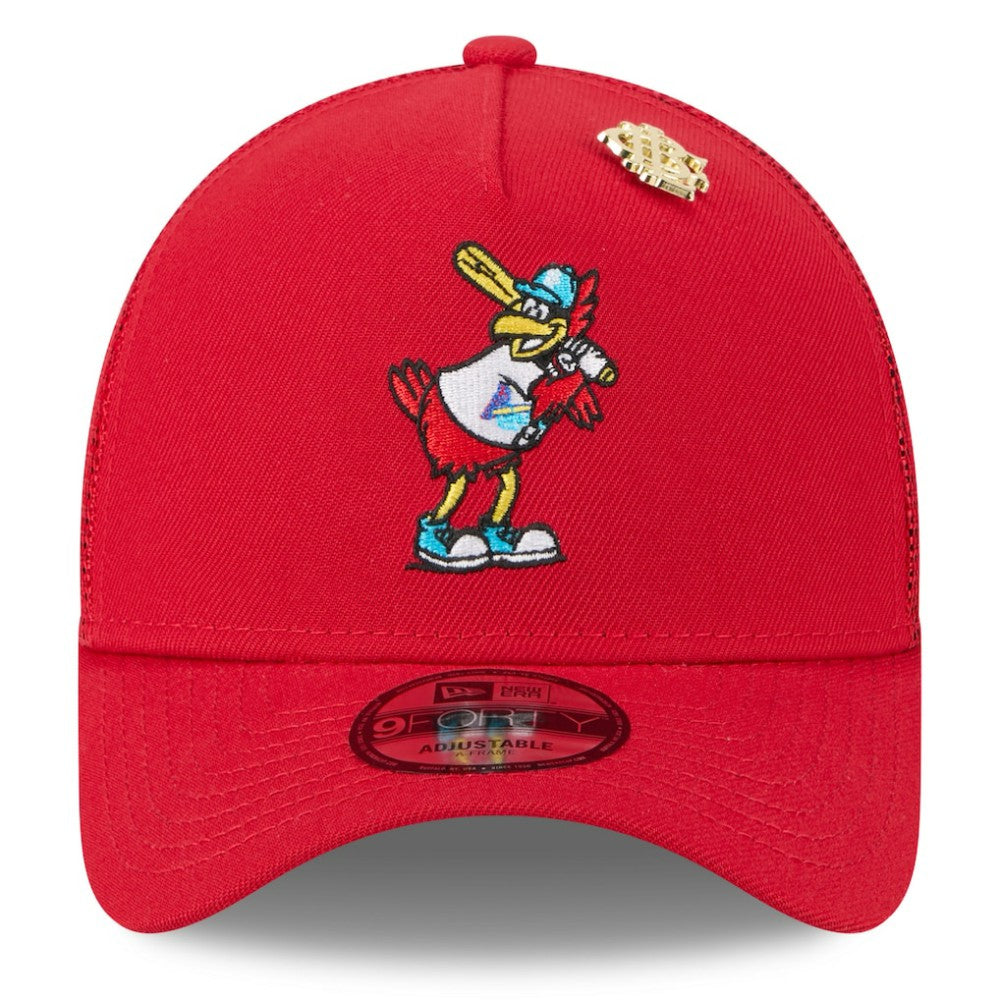 St. Louis Cardinals 2025 Big League Chew A-Frame 9FORTY Adjustable Trucker Hat Red | New Era