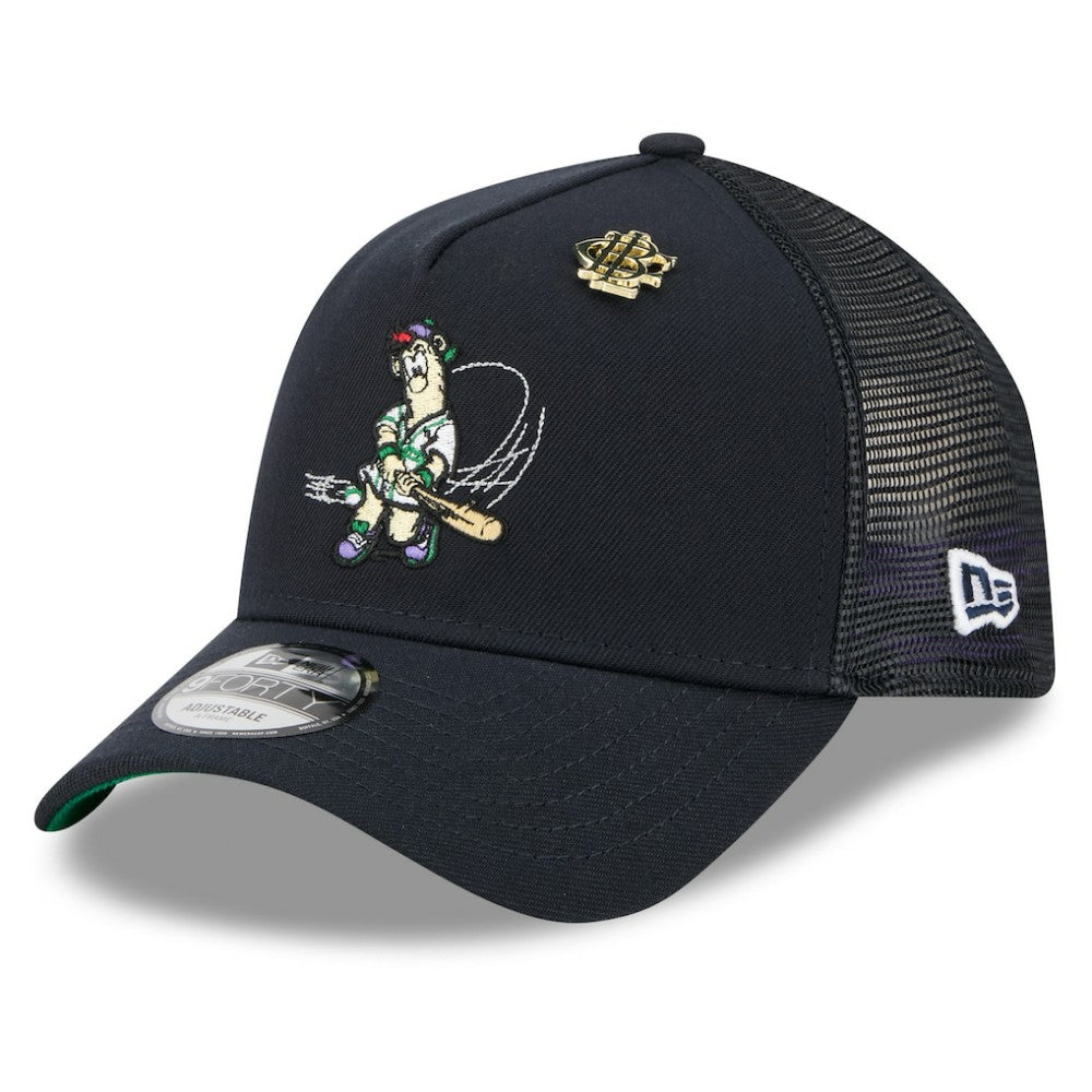 Atlanta Braves 2025 Big League Chew A-Frame 9FORTY Adjustable Trucker Hat Navy | New Era
