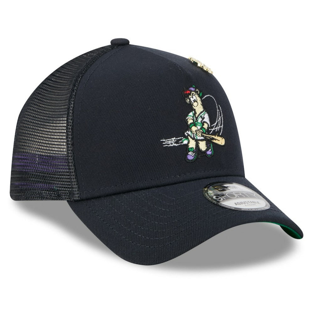 Atlanta Braves 2025 Big League Chew A-Frame 9FORTY Adjustable Trucker Hat Navy | New Era