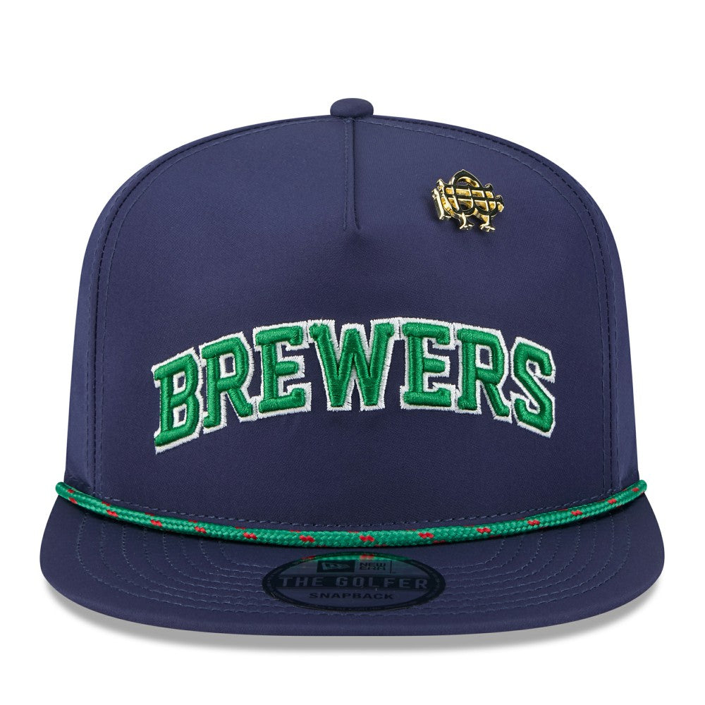Milwaukee Brewers 2025 Big League Chew Golfer Snapback Hat Navy | New Era